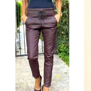 Bevy Flog Shely Burgundy faux leather pant